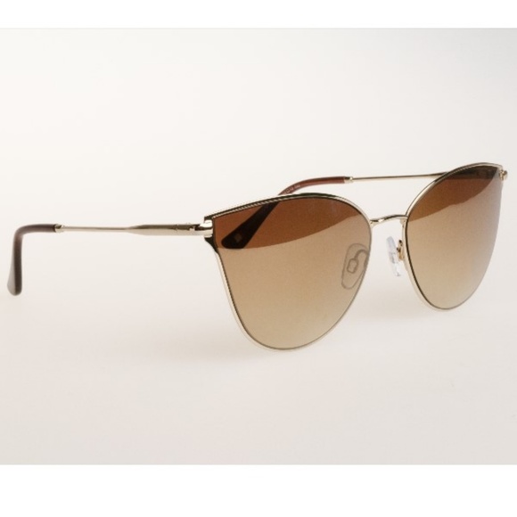 GOLD CAT EYE MIRRORED SUNGLASSES GOLD LENS - Picture 5 of 5